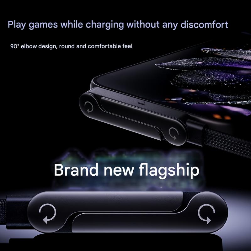 basemo 240W 2-in-1 Fast Charging Cable with Built-In Invisible Stand (Black)